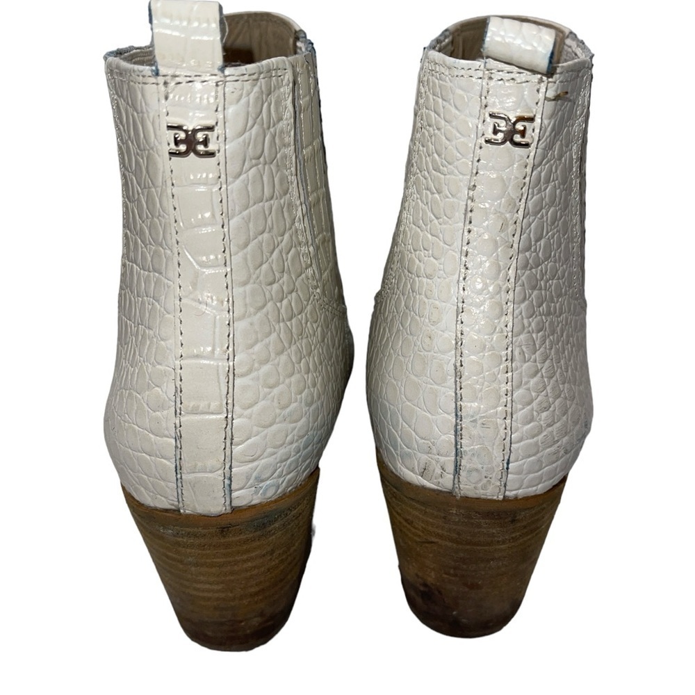 Sam Edelman Women's Ankle Booties Size 10M "Winona" White Leather Slip On - Picture 6 of 11